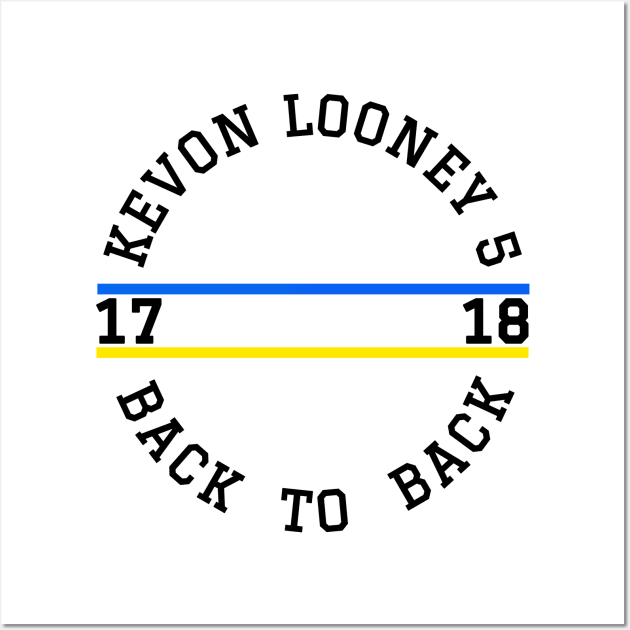 Kevon Looney 5 Back to Back Championship 2017 -2018 white Wall Art by Traditional-pct